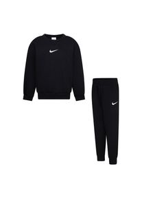 Nike Sportswear Kinder Jogginganzug "NKN ESSENTIAL FLEECE CREW SET", schwarz, sportlich, Gr. 122, unifarben, Obermaterial: 60% Baumwolle, 40%