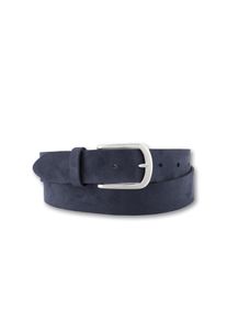 Bernd Götz BERND GÖTZ Damen Ledergürtel, blau, casual,casual,feminin, Gr. 95, unifarben, aufgeraut, Leder, Gürtel, mit silberfarbener Schließe