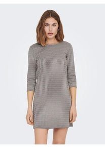 Only Damen Jerseykleid "ONLBRILLIANT 3/4 CHECK DRESS", schwarz, casual, Gr. M, kariert, Jersey, Obermaterial: 97% Polyester, 3% Elasthan, Kleider,