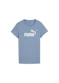 Puma Damen T-Shirt "ESS NO. 1 LOGO HEATHER TEE"cool blau heather, sportlich, Gr. M, bedruckt, Jersey, Obermaterial: 100% Baumwolle, Shirts