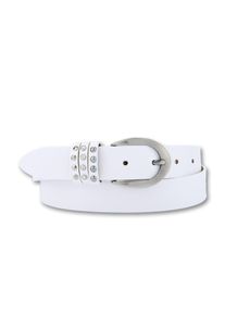 Bernd Götz BERND GÖTZ Damen Ledergürtel, weiß, casual, Gr. 100, unifarben, Rindsleder, Gürtel, mit Strass-Elementen
