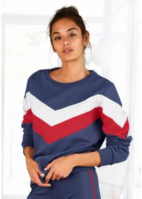 H.I.S. H.I.S Damen Sweatshirt, weiß, Basic, Gr. 32, mehrfarbig, Obermaterial: 100% Baumwolle, Sweatshirts, mit Kontraststreifen an Vorderseite und Ärmeln,