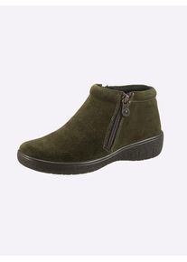 Casual Looks Damen Stiefelette, Gr. 37, grün, Veloursleder, sportlich, Schuhe
