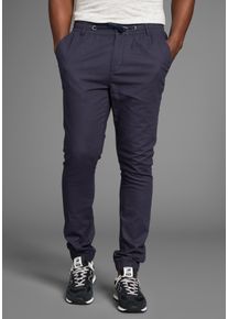 DELMAO Herren Leinenhose, blau, casual, Gr. XXL, Leinenoptik, Web, Obermaterial: 55% Leinen, 45% Baumwolle, Hosen, Leinenhose mit Kordelzug