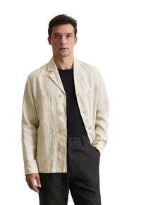 Marc O'Polo MARC O'POLO Herren Hemdjacke, grau, casual, Gr. XXL, Web, Obermaterial: 100% Leinen, Jacken, Overshirt im Blazer-Stil