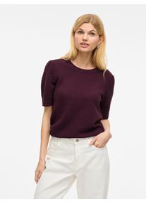 Vila Damen Kurzarmpullover "VIDALO O-NECK S/S KNIT TOP - NOOS", lila, modisch, Gr. S, unifarben, Strick, Obermaterial: 100% Baumwolle, Pullover