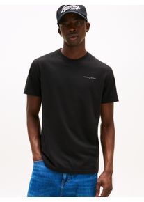 Tommy Jeans Herren T-Shirt "TJM SLIM LINEAR CHEST TEE EXT", schwarz, casual, Gr. XXXL, unifarben, Single Jersey, Obermaterial: 100% Baumwolle,