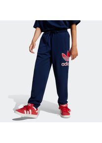 Kinder Sporthose "SWEATPANTS", blau, sportlich, Gr. 128, adidas originals, Obermaterial: 100% Baumwolle, Hosen