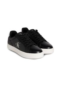 Damen Plateausneaker "CLASSIC CUPSOLE MONO LTH WN", Calvin Klein Jeans, Gr. 37, schwarz-weiß, Leder, unifarben mit Farbeinsatz, sportlich, Schuhe,