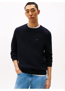 Tommy Hilfiger Herren Rundhalspullover "ESSENTIAL STRUCTURE CREW NECK", blau, casual, Gr. S, Strick, Obermaterial: 100% Baumwolle, Pullover, mit