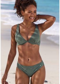 Lascana Damen Bikini-Hose "Fay", grün, Gr. 36, Strukturmuster, Obermaterial: 94% Polyamid, 6% Elasthan. Futter: 90% Polyester, 10% Elasthan,