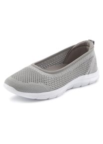 Lascana Damen Sneaker Ballerinas, Gr. 35, grau, Obermaterial: 100% Textilmaterial. Futter: 100% Textilmaterial. Decksohle: 100% Textilmaterial.