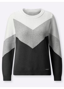 Casual Looks Damen Strickpullover "Pullover", grau, Gr. 36, gemustert, mehrfarbig, 100% Baumwolle, Pullover