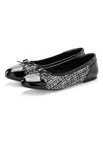 Lascana Damen Ballerina, Gr. 41, schwarz, Obermaterial: 50% Lederimitat, 50% Textilmaterial. Futter: 100% Lederimitat. Decksohle: 100% Lederimitat.