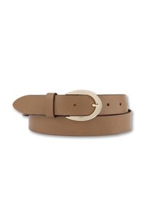 Bernd Götz BERND GÖTZ Damen Ledergürtel, braun, casual, Gr. 90, unifarben mit Farbeinsatz, Rindsleder, Gürtel, mit goldener Schließe