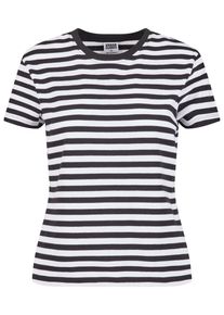 Urban Classics Herren T-Shirt "Urban Classics Damen Ladies Regular Striped Tee", weiß, casual, Gr. XS, gestreift, 100% Baumwolle, Shirts