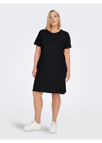 Only CARMAKOMA Damen Minikleid "CARMAY LIFE S/S POCKET DRESS JRS", schwarz, modisch, Gr. S, unifarben, Jersey, Obermaterial: 100% Baumwolle, Kleider