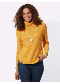 Casual Looks Damen Rollkragenpullover "Pullover", gelb, Gr. 40, unifarben, meliert, 54% Baumwolle, 46% Polyacryl, Pullover