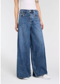 Herrlicher Damen Weite Jeans "Shyra Palazzo Denim Light"worn, casual, Gr. 28, Denim/Jeans, Obermaterial: 50% Baumwolle, 40% Lyocell, 10% Modal, Jeans