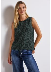 Street One Damen Blusentop, grün, casual, Gr. 40, gemustert, Web, Obermaterial: 100% Baumwolle, Blusen, Musselin mit Print