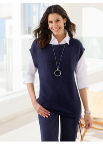 Inspirationen Damen Pullunder "Pullunder", blau, Gr. 40, unifarben, 45% Viskose, 35% Polyamid, 20% Polyester, Pullover