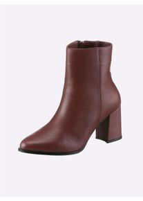 Andrea Conti Damen Stiefelette, Gr. 41, rot, Nubukleder, Rindsleder, Leder, feminin, Schuhe
