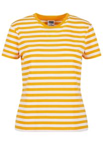 Urban Classics Herren T-Shirt "Urban Classics Damen Ladies Regular Striped Tee", orange, casual, Gr. L, gestreift, 100% Baumwolle, Shirts