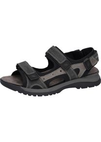 Waldläufer WALDLÄUFER Herren Sandale "H-Taro", Gr. 8, schwarz, Nubukleder, Textil, sportlich, Schuhe, Sommerschuh, Klettschuh, Outdoorsandale, in Komfortweite H