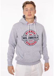 Zwillingsherz Herren Hoodie ""Wellenreiter"", grau, modisch, Gr. M, unifarben, Sweatware, Obermaterial: 50% Baumwolle, 50% Polyester, Sweatshirts,