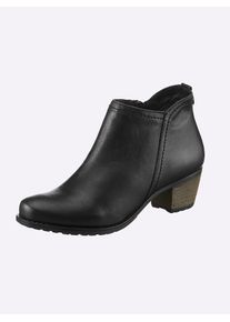 Heine Damen Stiefelette, Gr. 37, schwarz, Leder, Glattleder, Rindsleder, sportlich, Schuhe