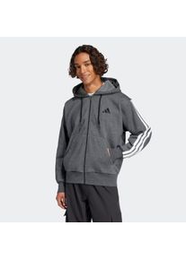 Herren Sweatshirt "M 3S FL FZ HD", grau, sportlich, Gr. XL, adidas Sportswear, Obermaterial: 55% Baumwolle, 36% Polyester, 9% Viskose, Sweatshirts