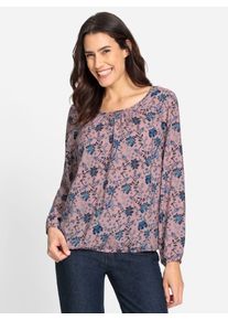 Inspirationen Damen Schlupfbluse, rosa, Gr. 36, geblümt, gemustert, mehrfarbig, bedruckt, 100% Viskose, Blusen