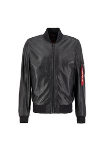 Herren Bomberjacke "Alpha Industries Men - Leather & Vegan Jackets", schwarz, Gr. XS, Alpha Industries, Obermaterial: 100% Leder, Futter: 100%