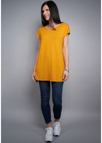 Seidel Moden Damen Longshirt, braun, casual, Gr. 36, unifarben, Jersey, Obermaterial: 95% Viskose, 5% Elasthan, Shirts, MADE IN GERMANY