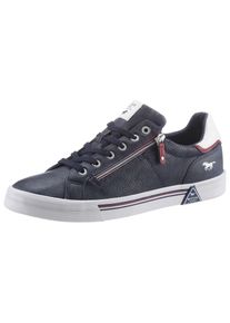 Mustang Shoes Herren Sneaker, Gr. 44, blau, Lederimitat, sportlich, Schuhe, mit Reißverschluss an der Seite, Freizeitschuh, Halbschuh, Schnürschuh