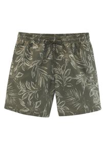 Bench. Herren Badeshorts, grün, Gr. M, geblümt, Recycling-Polyester, Badehosen, mit modernem Hawaii-Print
