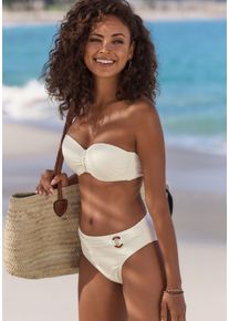Lascana Damen Bikini-Hose "Fay", beige, Gr. 38, Strukturmuster, Obermaterial: 94% Polyamid, 6% Elasthan. Futter: 90% Polyester, 10% Elasthan,