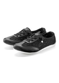 Lascana Damen Sneaker "Freizeitschuh, Halbschuh mit modischen Spitzendetails", Gr. 43, schwarz, Obermaterial: 100% Lederimitat. Futter: 100%