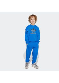 Kinder Trainingsanzug "CREW SET", blau, sportlich, Gr. 128, adidas originals, Obermaterial: 70% Baumwolle, 30% Polyester, Sportanzüge