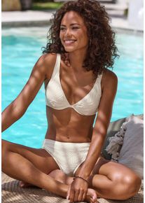 Lascana Damen Bikini-Hose "Fay", beige, Gr. 34, Strukturmuster, Obermaterial: 94% Polyamid, 6% Elasthan. Futter: 90% Polyester, 10% Elasthan,