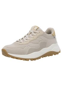RIEKER SPORT Herren Sneaker, Gr. 45, beige, Textil, Lederimitat, casual, Schuhe, Schnürschuh, Sport-Sneaker für Maschinenwäsche geeignet