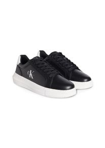 Herren Sneaker "CHUNKY CUPSOLE MONO LTH", Calvin Klein Jeans, Gr. 41, schwarz-weiß, Leder, unifarben mit Farbeinsatz, sportlich, Schuhe, Schnürschuh,