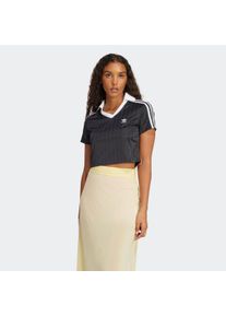 Damen Poloshirt "V-NECK POLO", schwarz, sportlich, Gr. L, adidas originals, Obermaterial: 100% Polyester, Shirts