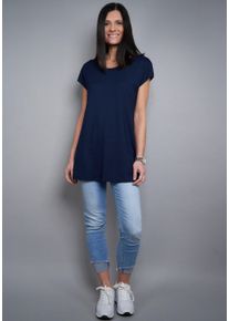 Seidel Moden Damen Longshirt, blau, casual, Gr. 56, unifarben, Jersey, Obermaterial: 95% Viskose, 5% Elasthan, Shirts, MADE IN GERMANY