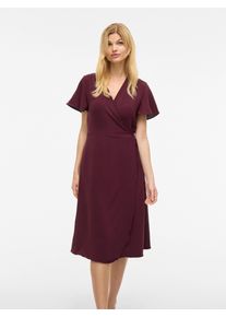 Vila Damen Wickelkleid "VILOVIE S/S WRAP MIDI DRESS - NOOS", lila, modisch, Gr. 34, unifarben, Web, Obermaterial: 100% Polyester, Kleider