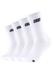 Skechers Damen Socken "cushioned", Gr. 43, weiß, Materialmix, unifarben, Socken, mit verstärkter Ferse & Spitze für lange Haltbarkeit