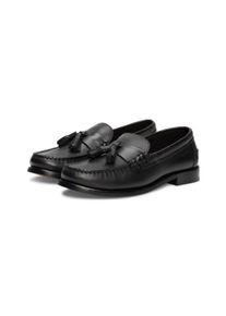 Tommy Hilfiger Herren Slipper "HILFIGER TASSEL LTH LOAFER", Gr. 41, schwarz, Leder, unifarben, elegant, Schuhe, Blockabsatz, Mokassin, Businessschuh