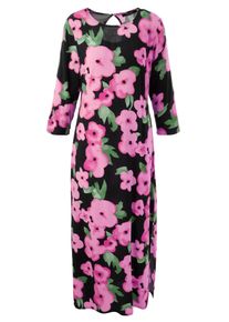 Aniston CASUAL Damen Maxikleidschwarz, pink, fuchsia, salbei, hellgrün, feminin, Gr. 42, geblümt, bedruckt, Batikmuster, Web, Obermaterial: 100%