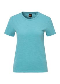 BOSS Orange Damen T-Shirt "Esla Premium Damenmode", blau, Basic, Gr. XS, unifarben, Single Jersey, Obermaterial: 100% Baumwolle, Shirts, mit