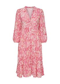 Only CARMAKOMA Damen Tunikakleid "CARMILANA 3/4 DRESS WVN NOOS"cloud dancer aop:sikka graphic, modisch, Gr. 48, bedruckt, Web, Obermaterial: 100%